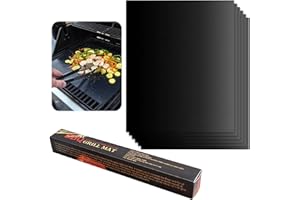 WYDEXINT 5 Pcs Tappetini Da Barbecue Accessori Barbecue, Bbq Griglia Tappetini,Tappetino Barbecue Resistente Al Calore Antiaderente, Riutilizzabili Tappeto,Per Griglia Gas Carbone Forno Griglia Elettrica