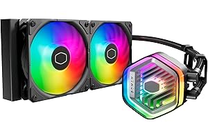 Cooler Master MasterLiquid Atmos 240 Black CPU Liquid Cooler - AIO Water Cooling System, Dual Chamber Pump, Pre-Installed Sickleflow 120 Edge Fans, Addressable Gen 2 RGB, LGA1700 & AM5 Brackets