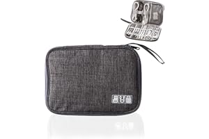 DHSWNNG Elektroniczny organizer na kable, torba podróżna, uniwersalna torba na kable, przenośna, do kabla USB, dysku twardego, kart SD (szary)