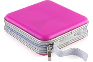 GADGET HOPPA 36 Capacity CD DVD Case Wallet Hard Cover Carry Case Portable Storage Organiser Bag - PINK