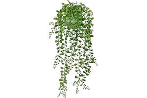 Hollyone Artificial Hanging Plants Decorative Fake Potted Plants, Faux Trailing Grass Greenery Indoor Outdoor for Home, Garden, Living Room, Bedroom, Kitchen, Desk, Shelf, Wall Decorations