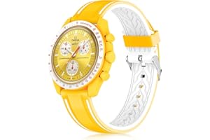 Wizvv Correa compatible con Omega Mercury Moonswatch, correa de repuesto de silicona suave de 20 mm para Omega X Swatch Moonswatch Speedmaster para mujeres y hombres