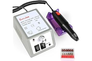 SunJas Ponceuse à Ongles Électrique Professionnelle Manucure Machine Ongles Electrique Kit Complet Ponceuse Électrique Professionnelle Manucure et Pédicure avec 6 Embouts Ponçage