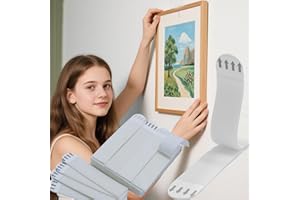 SOITZHOC appendi quadri senza chiodi - 12 coppie (24 strisce) command strips per appendere le immagini alla parete senza chiodi, 3,7“L x 0,76”W Adesivo ganci adesivi per quadri, senza danni