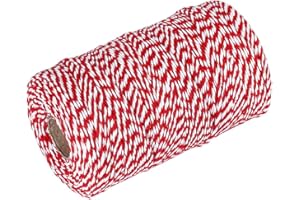 Vivifying Red and White String, 200M/656 Feet Premium Butchers String for Christmas, DIY Crafts, Gift Wrapping, Cooking Meat