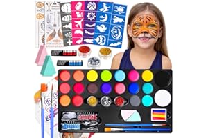 Pinturas Cara para Niños, CZMAO 20 Colores Pinturas Cara para Niños, Pintura Facial Cara Niños Hipoalergenica Maquillaje Carnaval para Halloween/Carnaval/Fiestas