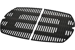 ONLYFIRE only fire Rejillas de cocción de Hierro Fundido para Weber Q300, Q320, Q3000, Q3100, Q3200 Parrilla de Gas -Weber 7646 Accesorio de Barbacoa - Juego de 2