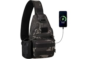 HUNTVP Sling Bag Tactical Military Chest Bag Crossbody Shoulder Bags for Men Women, Cross Body Pack Backpack for Traveling Cycling Sports Climbing Hiking
