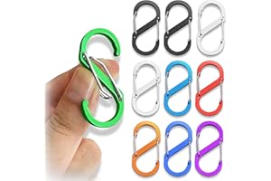 SHFYFHS 10 Stück Karabiner, S Form Karabine, S Karabiner Karabinerhaken, S Kleine Karabinerhaken, Camping Karabinerhaken, Für Zuhause,Rucksäcke,Outdoor Wandern,Camping,Angeln,Reisen,Schlüssel(Mehrere Farben)