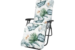 Your's Bath Sun Lounger Cushion, Thick Pad Large Padded Only Replacement Bench Cushions Portable with Non-slip Cover for Holiday Relaxer Patio Garden Outdoor (1 pcs, Hawaiian Style)