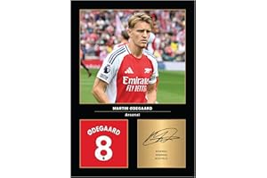 Icons Wall Art Martin Ødegaard Photo imprimée A4 signée pour les fans d'Arsenal Reproduite numériquement sans cadre