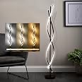 Lampadaire LED Dimmable Spirale 30W Avec Télécommande - Lampe Salon Moderne Chambre Bureau