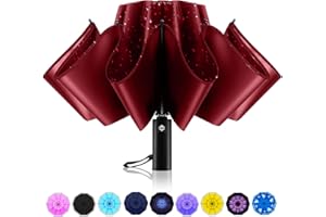 Trenovo Kompakt Reiseschirm - Automatik Sturmfest Regenschirm für Regen, Winddicht Taschenschirm mit 10 Rippen, Regenschirm mit Umgekehrter Faltung Damen und Herren