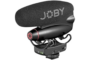 JOBY Wavo PRO DS Professionelles Richtmikrofon zur Kameramontage, Rycote-Dämpfungshalterung, Low-Cut-Filter, Integrierte LEDs, Richtmikrofon, Content-Creator, Mikrofon Kamera, Kondensator-Mikrofone