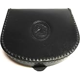 Classic Ubrique Leather Coin Purse (Black) Sturdy, Durable with Elegant Design