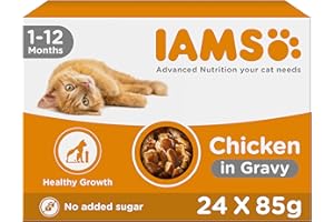 IAMS Delights Kitten Wet Food - Multipack Cat Food with Chicken in Sauce, Ideal Food for Junior Kittens from 1-12 Months, 24 x 85g