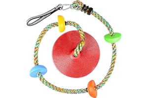 LITTLEBOYNY Balançoire en corde d'escalade pour enfants avec plate-forme et siège trapèze à disque - Accessoires de jeu - Rouge