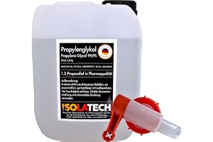 ISOLATECH Propylenglykol 5L 99,9% farmaceutisk kvalitet | För livsmedel & kosmetika, Färglös, luktfri, 1,2-propandiol i dunk