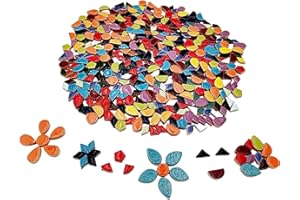 BTMIEY 500 g losowe płytki ceramiczne, mozaika, tworzenie kreatywnych ceramicznych płytek mozaikowych do samodzielnego wykonania, talerzy, doniczek, wazonów, kubków, materiałów do produkcji mozaiki, 8