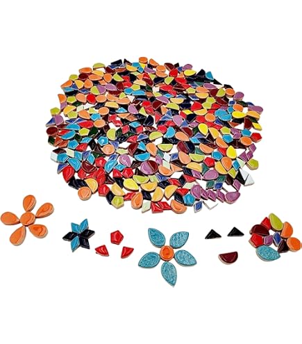 Pierres De Mosaïque En Verre Coloré - Lot De 240 G, Formes Irrégulières, 7-18 Mm - 6