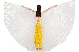 MUNAFIE Alas de Isis unisex para adultos, para danza del vientre, capa con bastones, Halloween, danza del vientre, disfraz para mujer, para carnaval, cosplay, danza