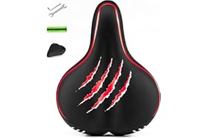 IPSXP Sella per Bicicletta, in Memory Foam a Rimbalzo Alto, Sedile Bicicletta Ergonomica Comoda Impermeabile con Palla d'urto a Doppia Molla, per Biciclette da Strada Mountain Bike e City Bike