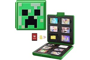 ZONSUSE Etui na karty do gier na Nintendo Switch, przenośne i cienkie, twarde pudełko, ochronne, odporne na wstrząsy, etui do przechowywania, z 12 przegródkami na karty, do Switch Lite NS NX (Green Mini