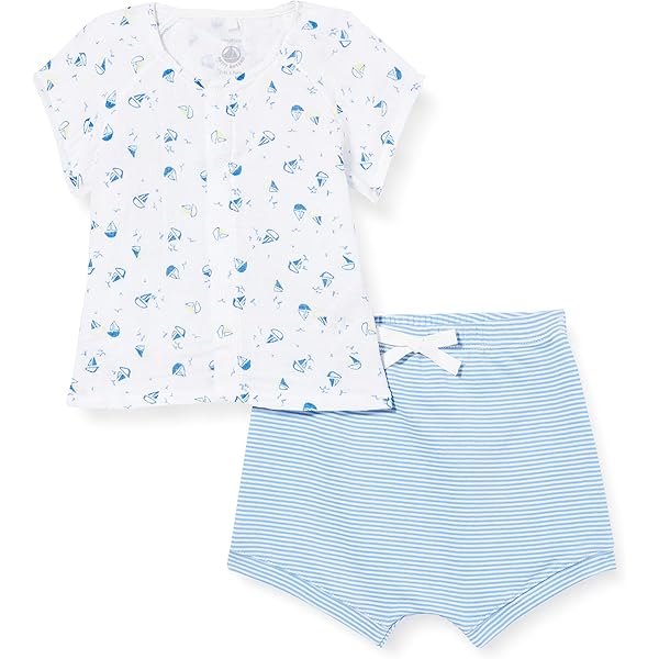 Petit Bateau Baby-Mädchen Overall-Set - 100% Baumwolle Klassisch
