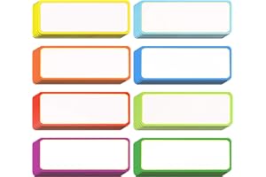 LEINUOSEN 40 Pieces Magnetic Dry Erase Labels Name Plate Tags Flexible Magnetic Label Stickers for Whiteboards Refrigerator Crafts (Color B, 3.2 x 1.2 inch)