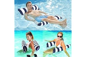 GOLDMIKY Hamaca Hinchable de Piscina, 4 en 1, sillón, Hamaca, Drifter, Hamaca de Agua Adultos para Fiesta de natación
