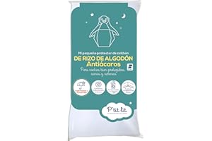 P'tit Lit - Protector Colchón Bebé Antiácaros | Protector de colchón impermeable 60x120 cm | 100% rizo de algodón | Absorbente y Silencioso | OekoTex®