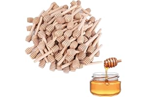 EVDZNA Agitateur de Miel en Bois, 50 Pièces Cuillère à Miel, Mini Cuillère à Miel de 8 cm, Mélangeur de Miel en Spirale, pour Recueillir et Distribuer Le Miel, la Confiture et Le Sirop