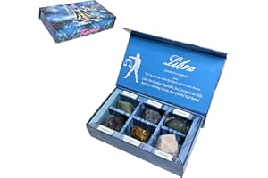 KACHVI Crystal Libra Gifts-Zodiac Firma Piedras para complementar Las Piedras de Nacimiento-Cristales curativos Naturales con horóscopo Box Set