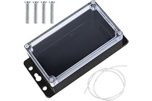 HEOZHUYI Caja de Conexiones Estanca IP56 Exterior Electrica, Caja de Conexiones de Plástico Conectores de Cable para Iluminación de Exteriores (Negro transparente 15.8X9X6.4CM)