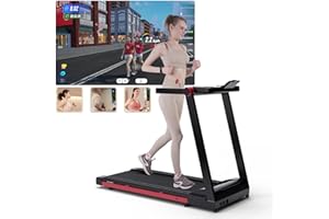 DeerRun Raceable Cinta de Correr Plegable Apta Dispositivos de Alta Tecnología, Treadmill Inclinable en Casa MAX 158KG Control APP, 2573W Máquina de Correr Cursos de Ejercicio y Carreras MultiCorredor