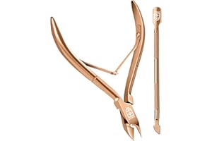 SENBACH Cuticle Trimmer with Cuticle Pusher, Cuticle Remover Cuticle Nipper Professional Stainless Steel Cuticle Cutter Clipper Durable Pedicure Manicure Tools for Fingernails and Toenails (Metal)