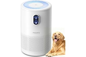 Air Purifier for Bedroom, MOOKA Quiet Air Purifier for Home, H13 True Hepa Air Purifiers with 4 Fan Modes & Night Light, Removes Smoke Dust Pollen Pet Dander Odour for Office Desktop(White)