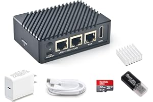 WAYPONDEV FriendlyElec Nanopi R5S mini router OpenWRT z trzema portami Ethernet Gb/s LPDDR4X 4 GB RAM, oparty na RK3568 Soc do IOT NAS Smart Home Gateway, obsługuje podwodny Linux Ubuntu (z 20 W PD Power)