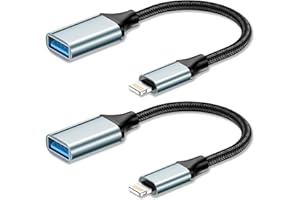 YEONPHOM Lightning auf USB Adapter 2Pack 0.12M [ Apple MFi-Zertifiziert], iPhone USB OTG Adapter Kabel für iPhone 14 13 Pro Max,iPad, iOS OTG Kabeladapter Unterstützt Maus,Tastatur,U-Stick, Kartenleser, Kamera