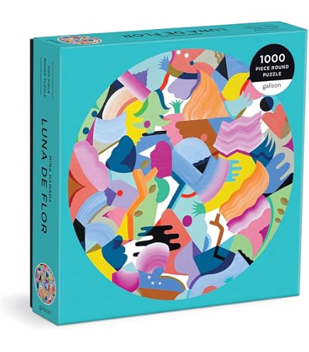 Galison Green City 1000 Piece Round Puzzle - Eco-Friendly Art Puzzle By Bethany Robertson (25" Diameter)
