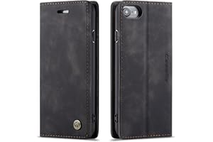 QUQUCHENG123 Ququcheng - Carcasa Compatible con iPhone 6/7/8/SE 2020(4.7), Funda de Piel con Tapa y Tarjetero con Cierre magnético, Carcasa antigolpes, Color Negro