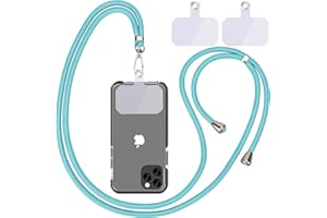 LINKBRO Uniwersalny łańcuszek na telefon komórkowy, smycz na telefon komórkowy, uniwersalny telefon komórkowy wiszący na szyi, z podkładką, smycz na telefon, regulowana i zdejmowana, (1 wojskowy niebieski)