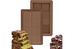 KEVIAN Stampo per cioccolato in silicone profondo, stampo per cioccolato Dubai, 2 stampi in silicone e spatola, extra profondo per cioccolatini caramelle