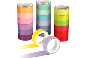 LUZIYUN 20 Rouleaux Washi Tape Set, Masking Tape Pastel, 5mx15mm washi tape scrapbooking, Ruban Adhésif Décoratif couleur, DIY scotch scrapbooking Tapes pour Bullet Journals, Artisanat