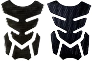 CZLINODUMMX 2 Stück Motorrad Tankpad Schutz Aufkleber 3D Tank-Pad-Aufkleber Tankpad Selbstklebende flach Motorrad Tankschutz Universell Tankaufkleber Wasserdicht Lackschutz für Auto Motorrad Tank, Schwarz