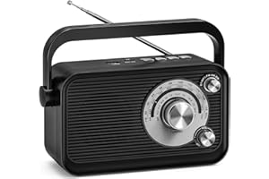 Tendak Radio Portatile FM/AM/SW, Radiolina Portatile con Eccellente Ricezione, Alimentata da Batterie o Alimentazione, Radioline Portatili con Bluetooth, Jack per Cuffie, TF/USB