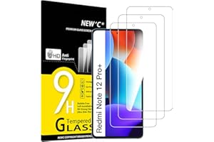 NEW'C 3 Pezzi, Vetro Temperato per Xiaomi Redmi Note 12 Pro, 12 Pro+ 5G, Pellicola Prottetiva Anti Graffio, Anti-Impronte, Senza Bolle, Durezza 9H, 0,33mm Ultra Trasparente e Resistente