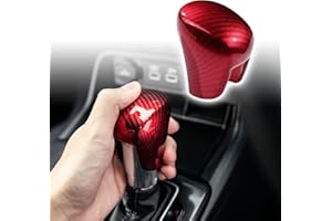 MACHSWON Car Accessories ABS Gear Shift Knob Cover Trim Cap for Honda Civic 2022-2023, CR-V 2023, HR-V 2023, Accord 2018-2023 - Red Carbon
