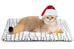 Petace Coperta Termica Gatto, 60 x 45 cm, Coperta Autoriscaldante per Cani Ultra Morbido, Tappetino Riscaldante per Cani/Gatti Antiscivolo, Tapptino Autoriscaldante Gatto/Cane per Interni/Esterni