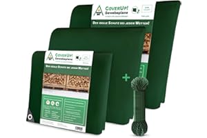 CoverUp! Telo ombreggiante Confezione da 2 3 x 4 m incl. 2 x 16 m corda - tenda da sole con occhielli telo protettivo antistrappo impermeabile 120 g/m2 - verde